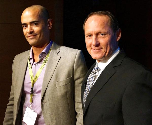 Fitness Hut’s Nick Coutts (above left, with Brent Darden) was honoured last year