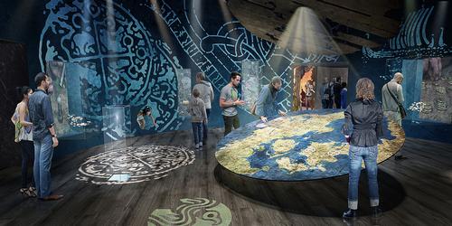 The exhibition inside the centre will present a narrative story following a Viking family
/ PLH Arkitekter 