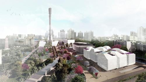 The Guangzhou cultural hub will form a trifecta of cultural attractions known as Three Museums - One Square / Nieto Sobejano 