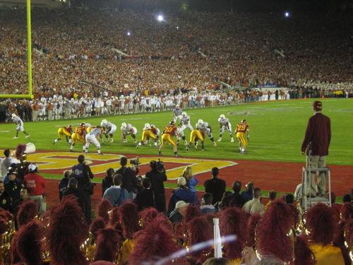 The stadium hosts the annual New Year American college football Rose Bowl Game / Eric R