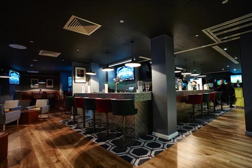 The sophisticated Hotel Football bar offers a number of Manchester United-themed drinks and snacks