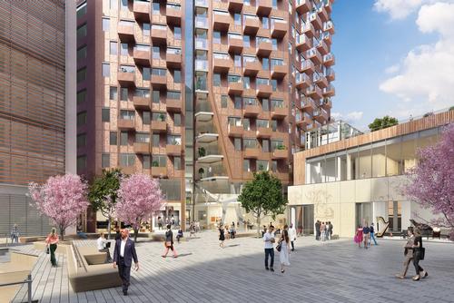 The Stage will create one of the largest new public spaces in London / Galliard Homes 