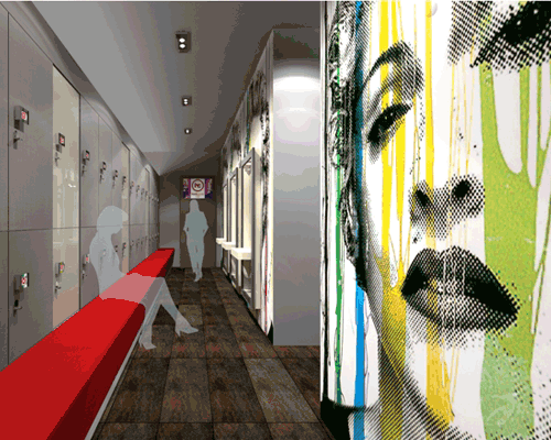Striking red FitInteriors scheme for Madonnas Hard Candy gyms