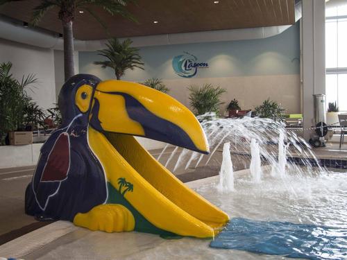 A kids pool provides entertainment for younger visitors