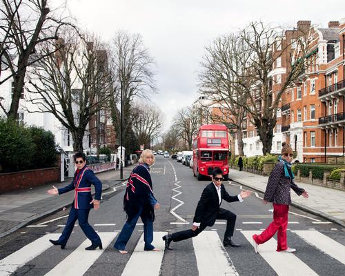 Accompanied by Owen Wilson as Hansel, Stiller recreated the famous Beatles album cover on Abbey Road / Paramount Pictures