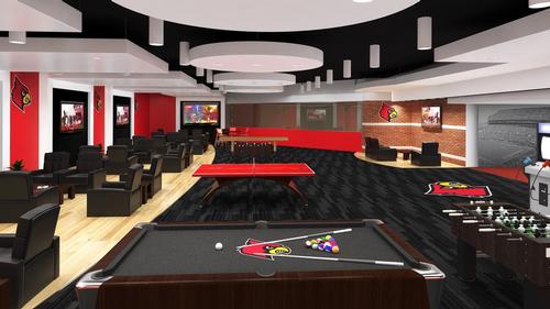 The training complex will feature an expanded player's lounge / Louisville Cardinals