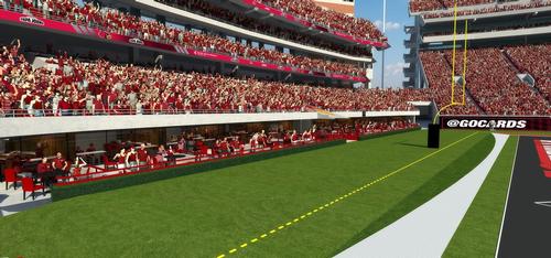 Spectators will be brought much closer to the on-field action to boost the stadium's atmosphere / Louisville Cardinals