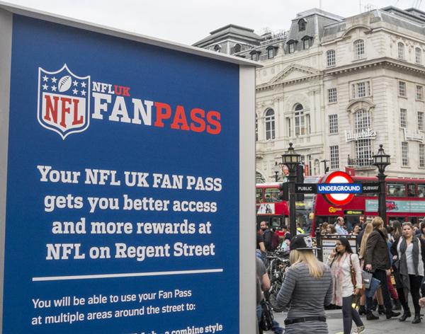 The NFL Fan Pass supplemented the NFL’s huge physical presence in central London