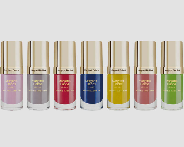 The Margaret Dabbs nail polish collection is themed after the names of English flowers