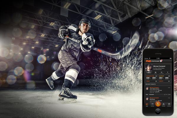 The FWD Powershot sensors are fitted on the end of ice hockey sticks, allowing users to measure a number of data points