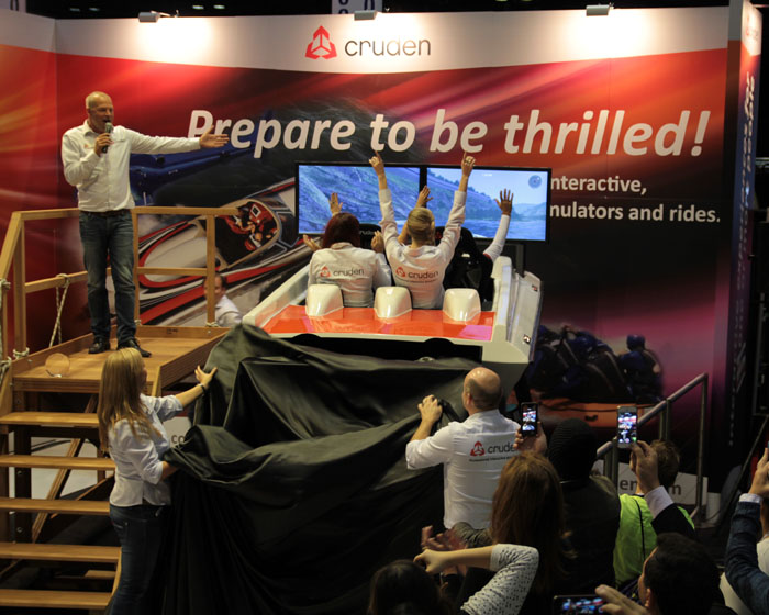 Cruden CEO Maarten van Donselaar unveiled the PowerBoat 5CTR at the IAAPA Attractions Expo / 