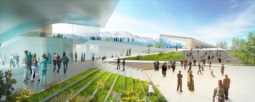 A view of the plaza, which adds another public space within the US city / Diller Scofidio + Renfro