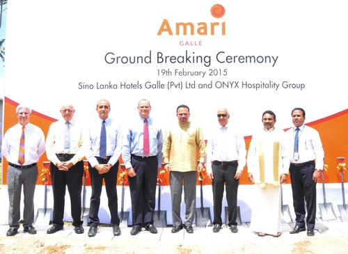 Members of Onyx Hospitality Group and the site's owning company, Sino Lanka Hotels Galle, attended the ground-breaking ceremony / Onyx