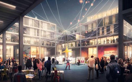 Inspiration for the creative hub was taken from East London's Shoreditch and New York's Meatpacking District / Foster + Partners
