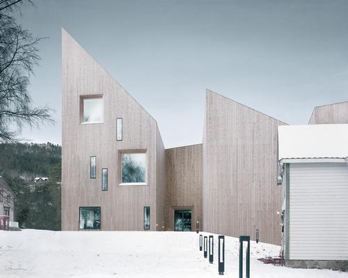 Exterior walls and the roof are made of solid timber and pine, with steel beams only used when required / Reiulf Ramstad Arkitekter