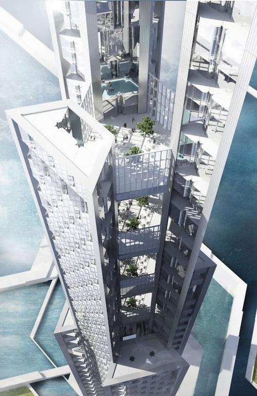 Next Tokyo 2045 would have a 420-storey skyscraper – called Sky Mile Tower – with homes for 55,000 people / Kohn Pedersen Fox 