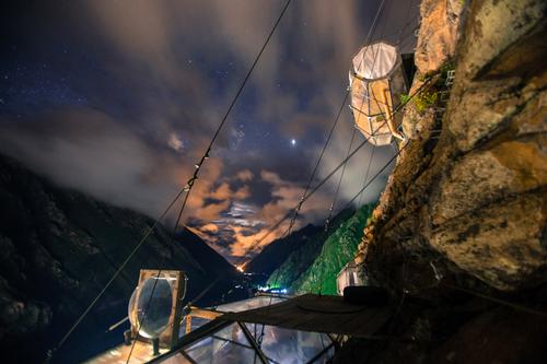 The pods provide a stunning vista of the night sky