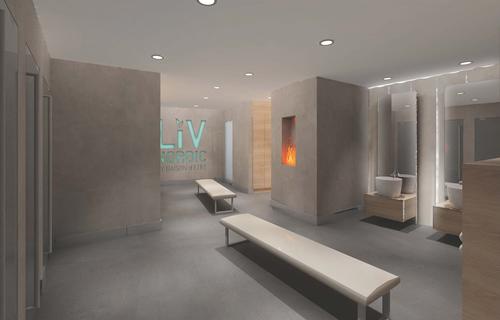 The spa will include a six treatment rooms, a steamroom, sauna, plunge pool, gym, beauty salon, spa café, outdoor pool / Blue Camel Design/ M+N Architecture