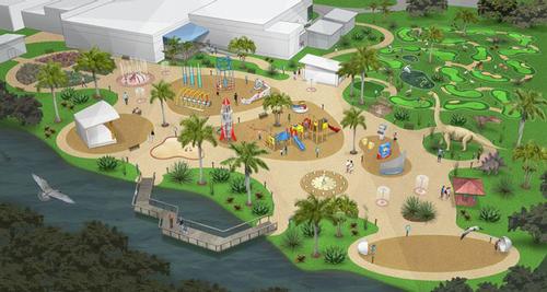 Designed by professional golfer Gary Nicklaus and golf course architect Jim Fazio, the 18-hole “conservation course” will teach children the scientific principles of force, motion and angles / South Florida Science Center and Aquarium