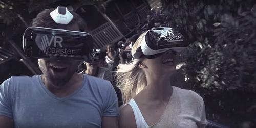 Riders wear the Samsung Gear VR headset which takes them to a whole new virtual world