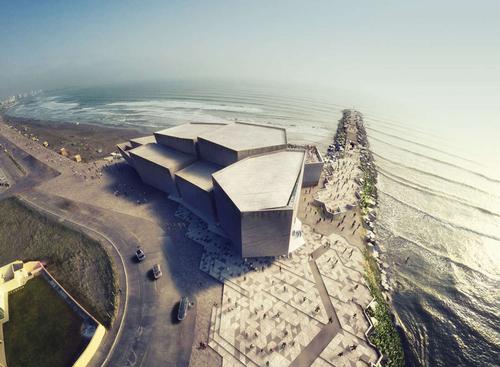 Boca del Rio concert hall is comprised of jagged volumes