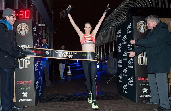 Crossing the finishing line during the Empire State Run Up – the view is the final reward