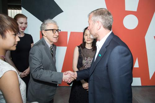 Woody Allen was among the celebrity guests at opening night, pictured here with Roman Abramovich / Garage Museum of Contemporary Art