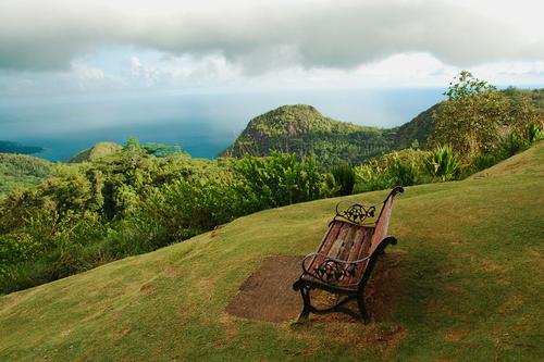 The site is also a beauty spot, offering views across the island of Mahe
