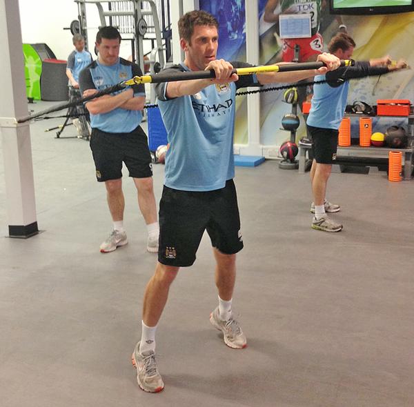Liverpool FC and Manchester City players use TRX equipment 