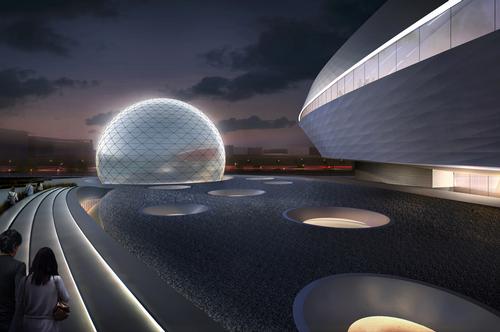 The sphere will house a planetarium theatre / Ennead Architects