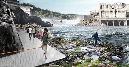 Snøhetta’s walkway will emphasise the natural power of Willamette Falls / Snøhetta