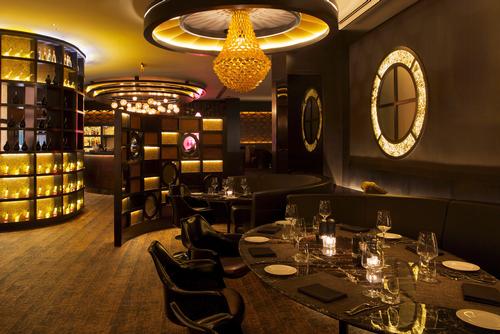Maintaining the theme of opulence, the main restaurant space has a ‘jewel-box’ motif / Blue Sky Hospitality