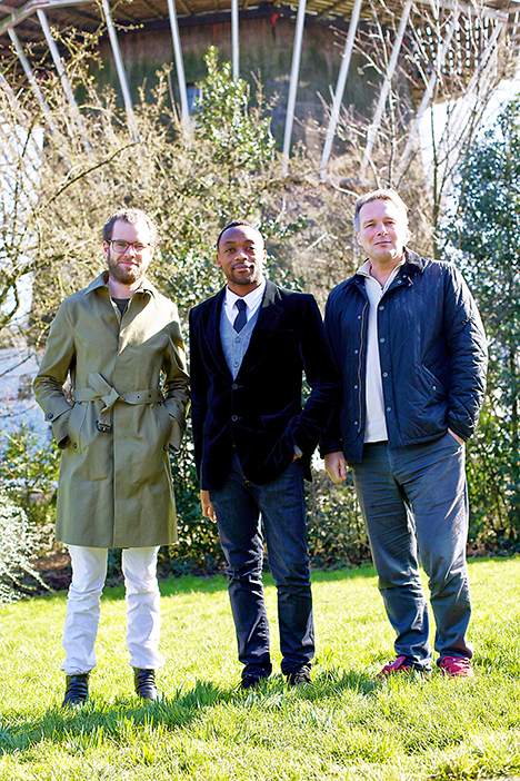 Left to right: architect Anne Holtrop, Kizito Musampa, Michel Kreuger