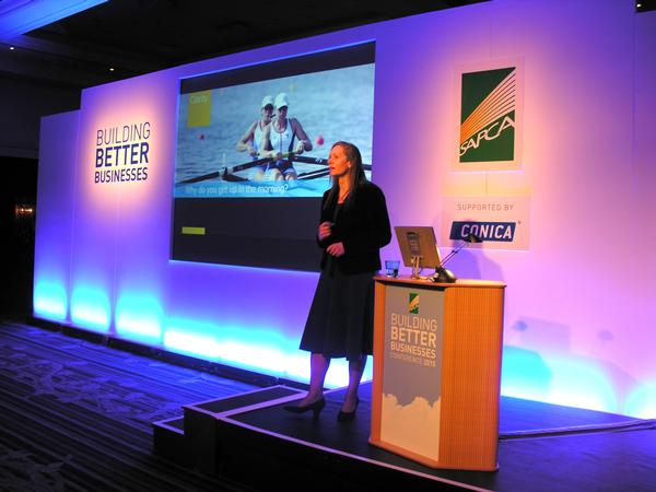 Olympic medallist Cath Bishop, who gave the keynote speech