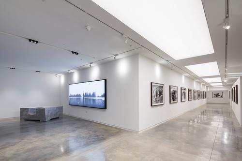 Mood lighting and ceiling directional lights illuminate 19 new large-scale pieces by David Bailey / Frogmore & Galliard Homes