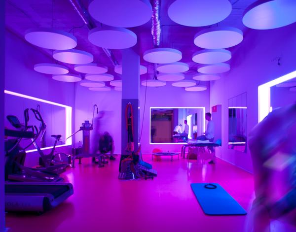 Light has been used to brighten the gym and motivate its users