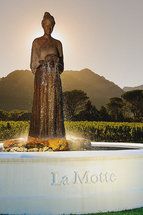 Visitors are greeted by the sight of a 13 foot bronze sculpture of a wine bearer