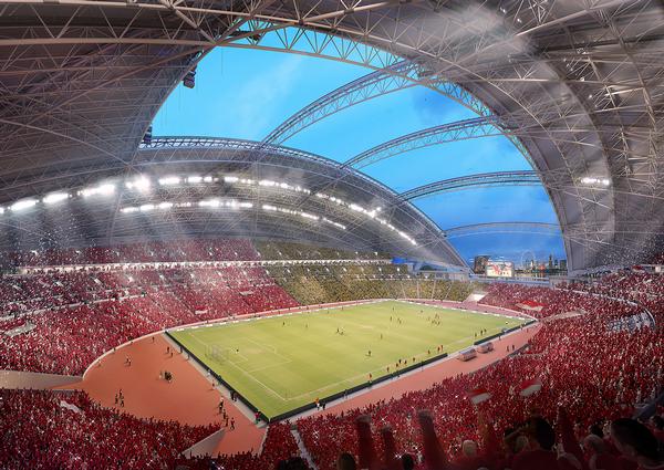 The new National Stadium (above) will be the centrepiece of the Hub. 
