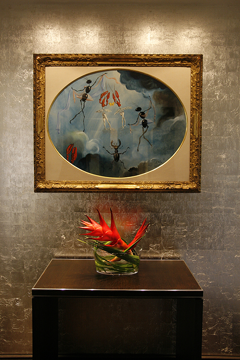 The striking resort interiors feature original art by icons such as Salvador Dali