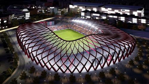 The 18,500-capacity stadium has been designed by sports architects Populous