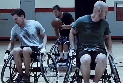 The advert features able-bodied people playing wheelchair basketball / youtube.com