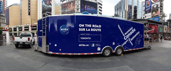 This year Nivea 
Haus had a mobile pop-up which toured around Canada