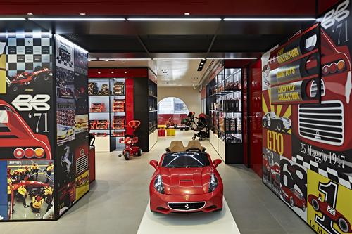 The store combines a visitor attraction and a shop / Ferrari