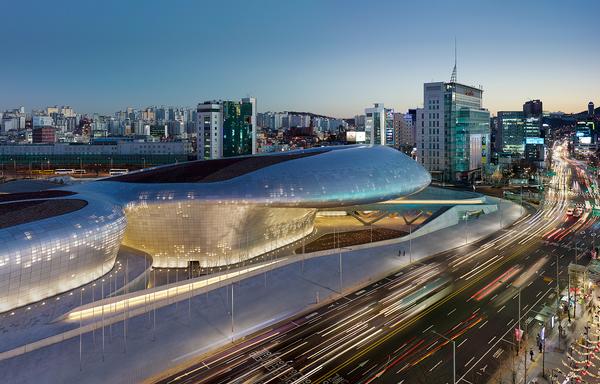 The Dongdaemun Design Plaza in Seoul is a good example of what can be achieved using parametric design principles, says Schumacher. The centre opened in 2014