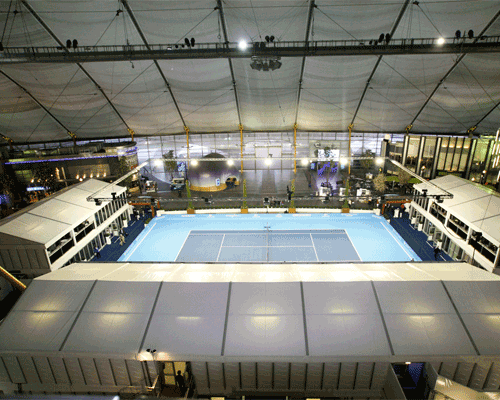 Arena transforms O2 into tennis venue
