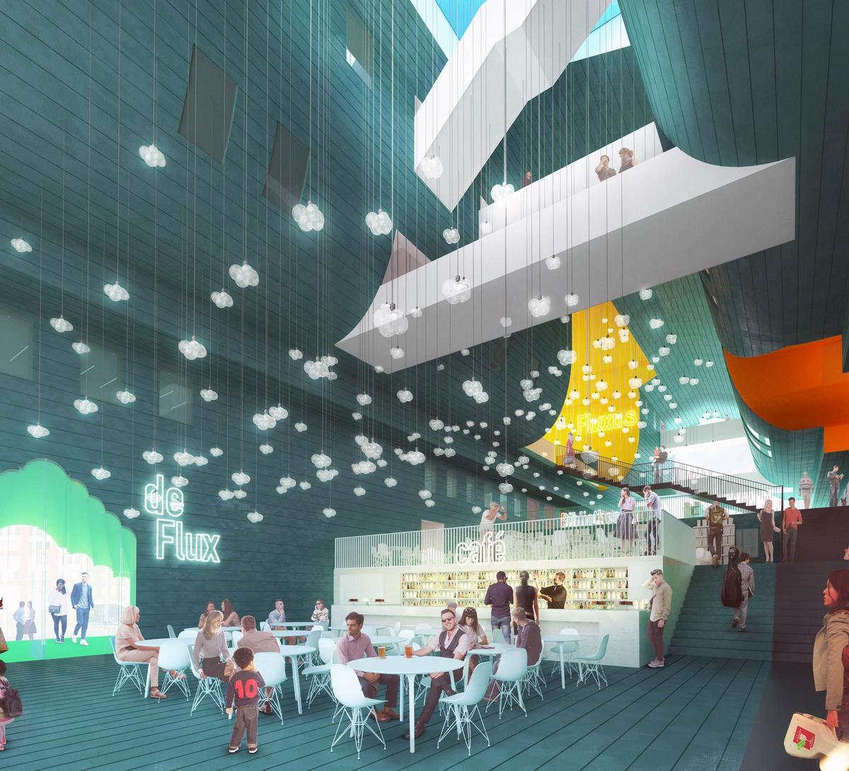 Interior leisure facilities will include cafes, restaurants and shops / MVRDV