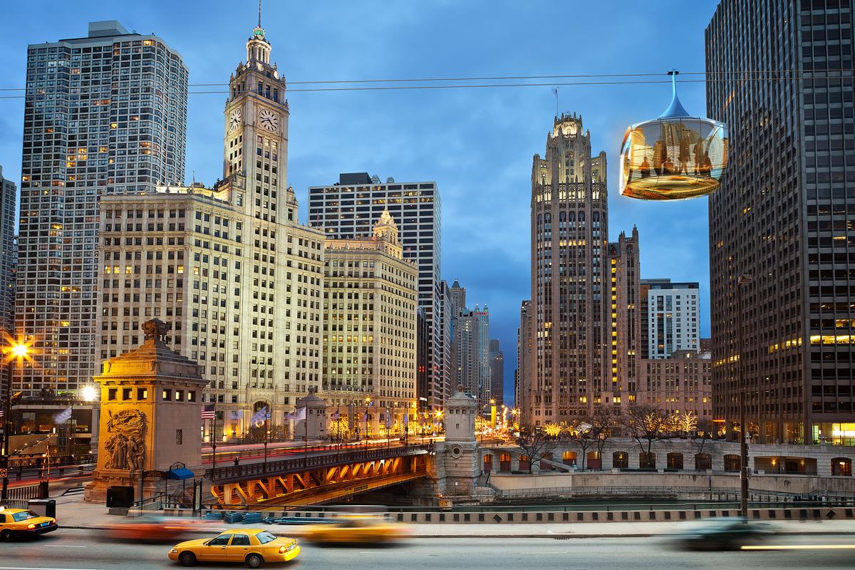 The cable car is designed to integrate neatly into the Chicago landscape / F10 Studios 
