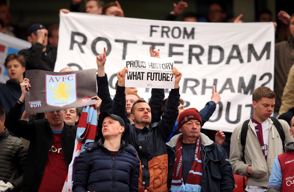 Aston Villa fans regularly protested during the final months of Randy Lerner's ownership / Mike Egerton/EMPICS Sport Aston Villa fans regularly protested during the final months of Randy Lerner's ownership / Mike Egerton/EMPICS Sport