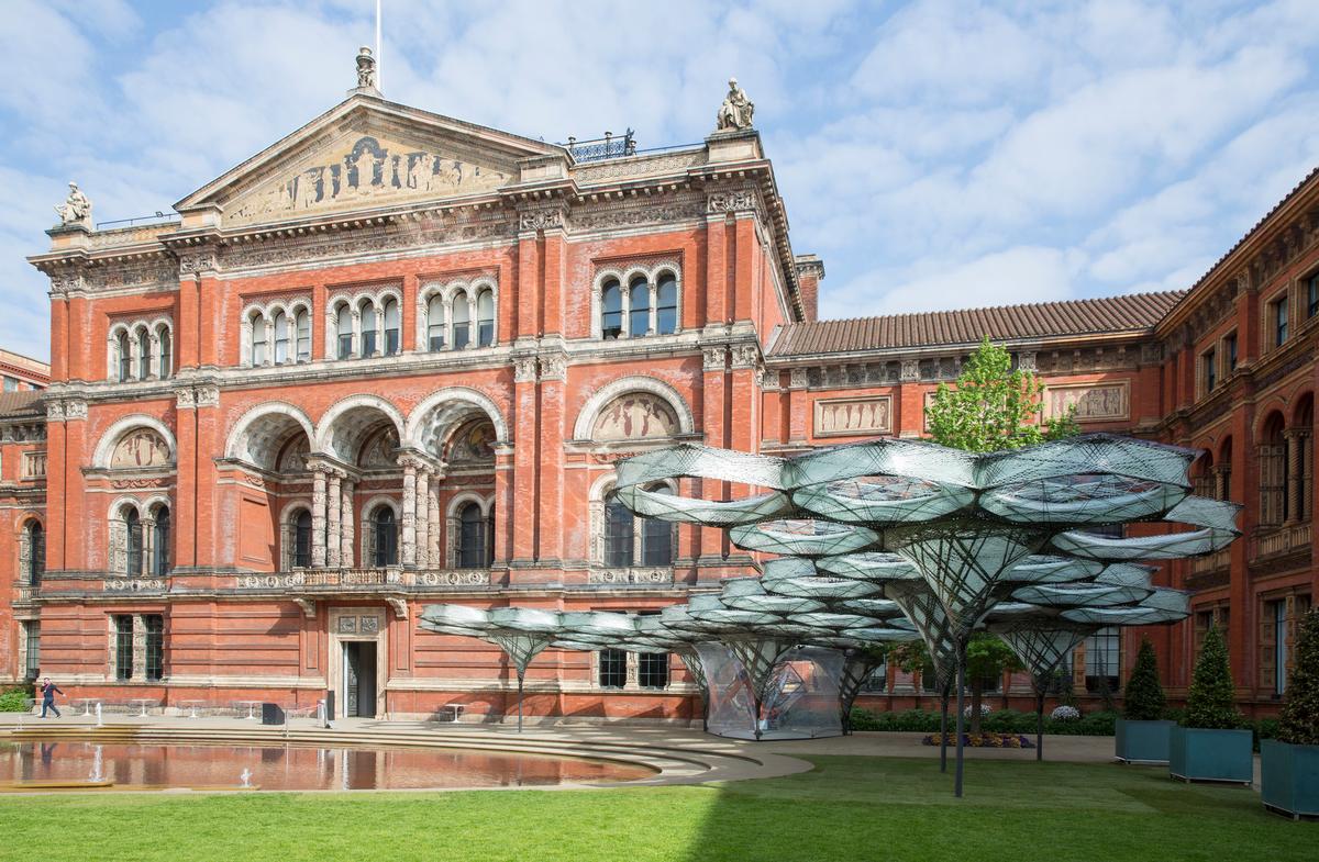 The pavilion is located in the grounds of the Victoria and Albert Museum / Victoria and Albert Museum, London