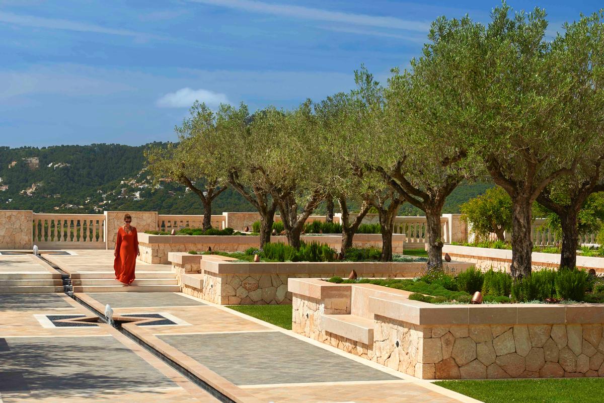 The resort features a traditional sunken garden / AECOM